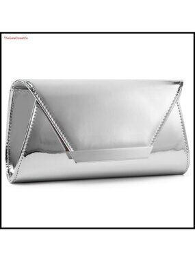 Patent Leather Evening Clutch Purse with Chain Formal Wedding Party Bag